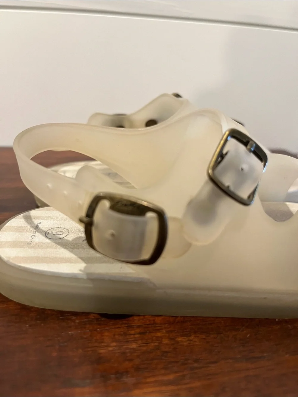 Pehr Kids Splash Sandal Translucent Clear Double Buckle - Size 9